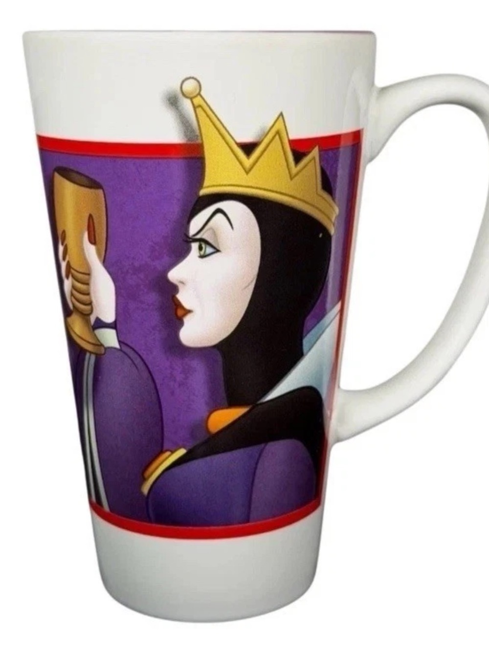White Ceramic Mug with Purple Queen Illustration